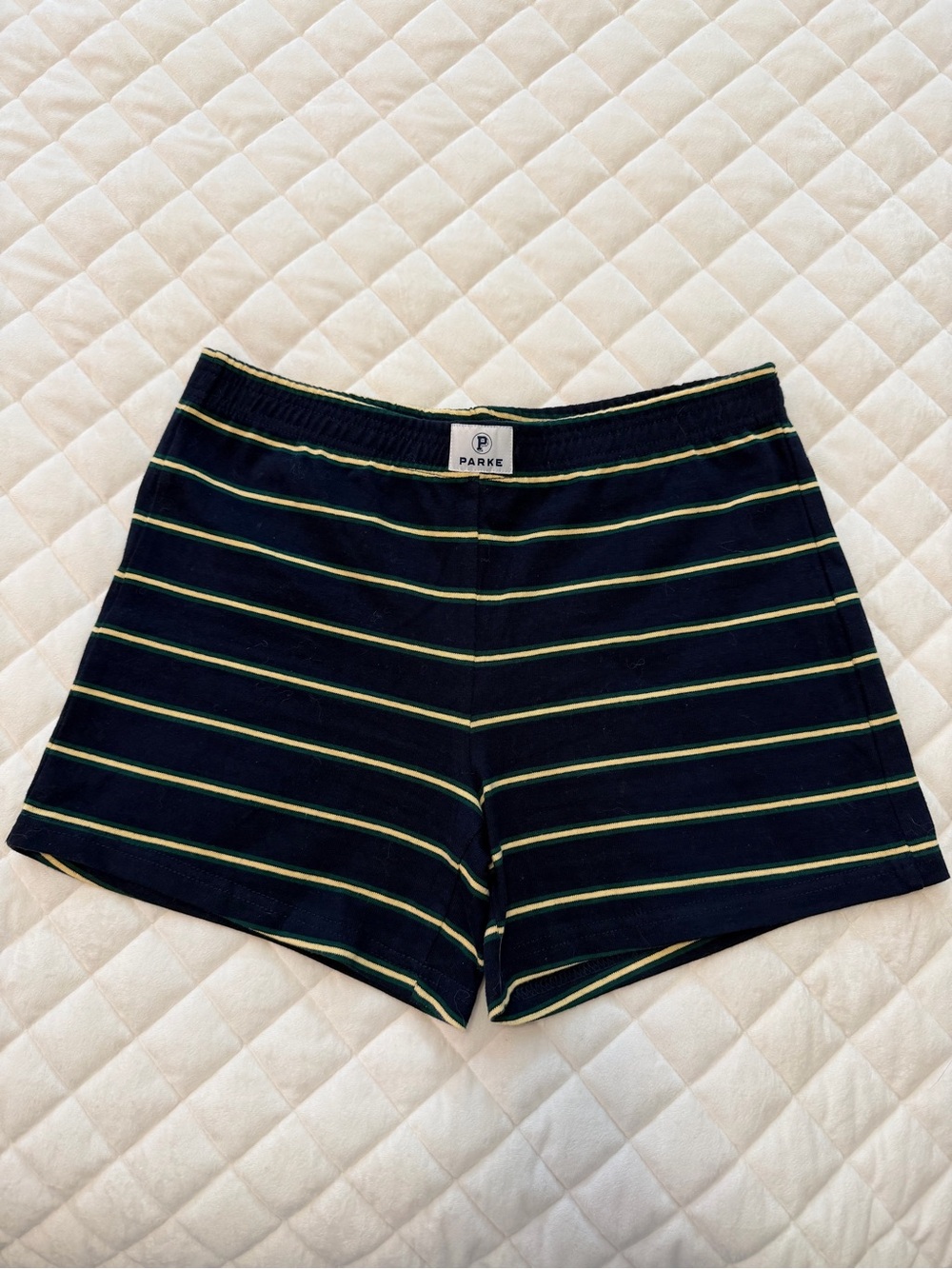 Parke Navy Striped Lounge Shorts size L